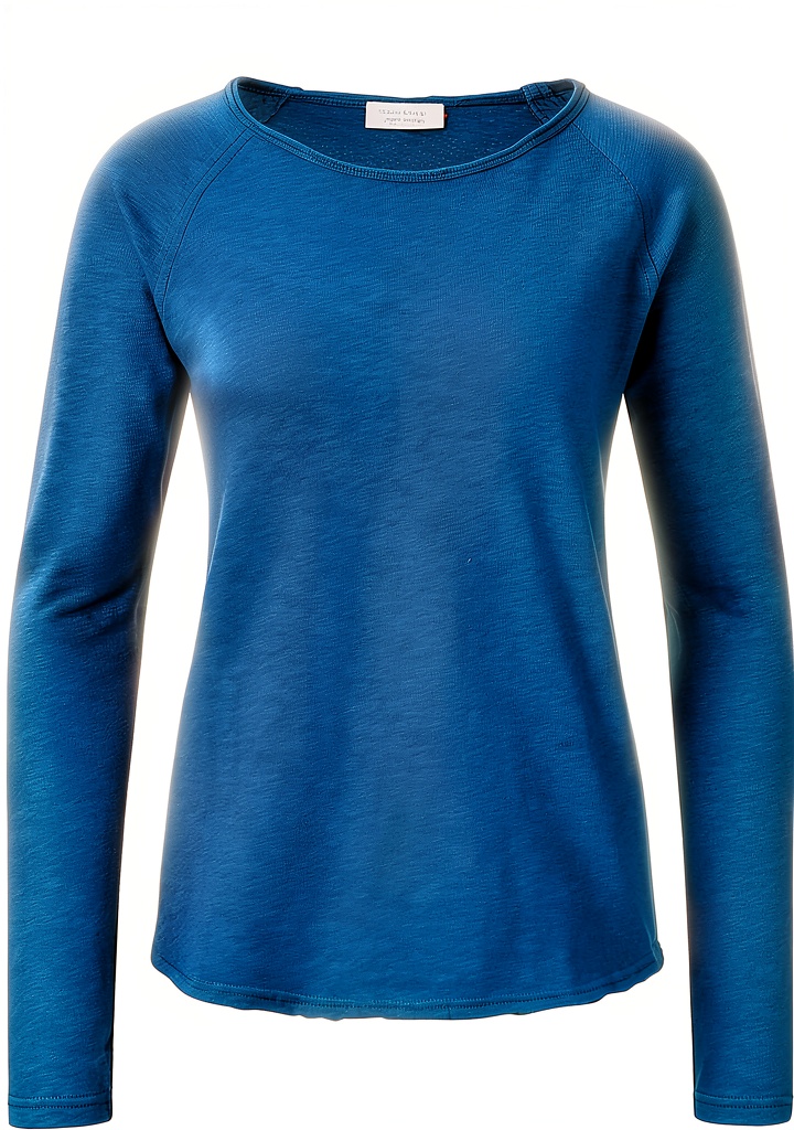 Rich Royal Damen Longsleeve in grauem Slub-Jersey auf Model