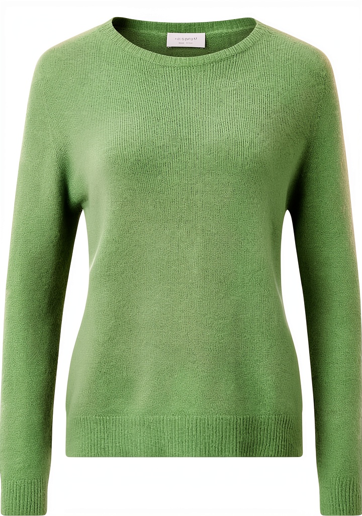Rich Royal Damen Strickpullover Pistazie an einer Person im Wohnzimmer