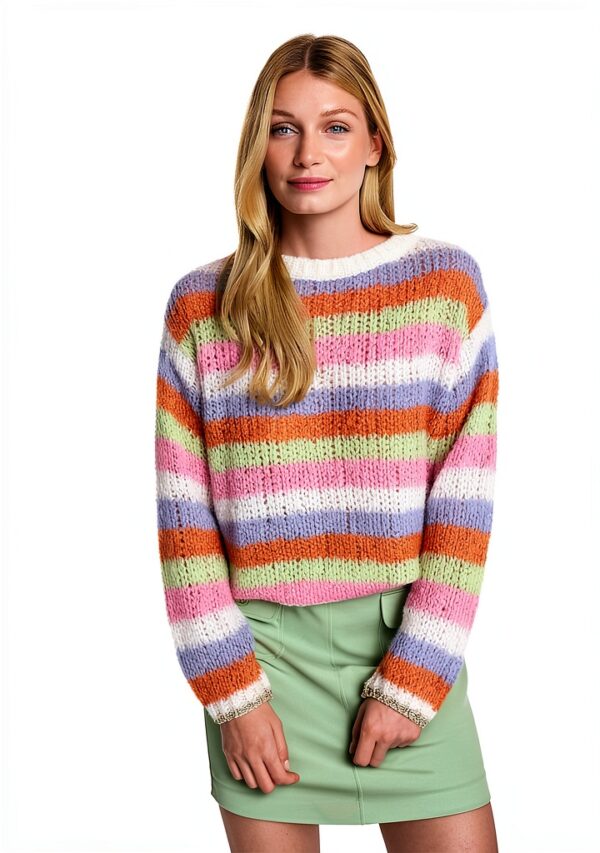 Rich Royal Pullover Herren Multicolor Streifen Langarm