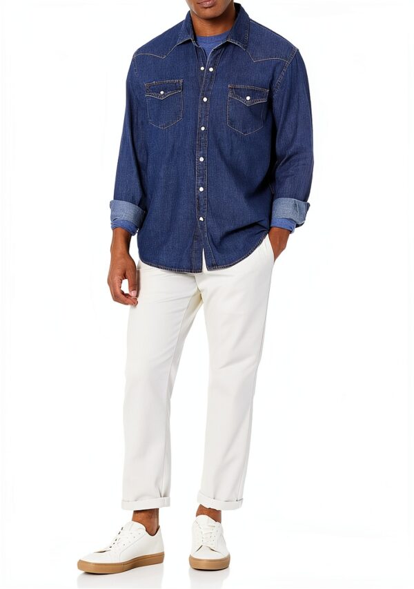 Denim Herrenhemd Amazon Essentials leichtes Shirt-3
