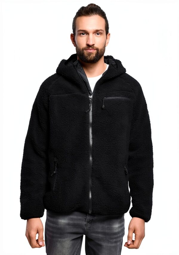 Herren-Teddy-Fleecejacke von Brandit - L, Schwarz-2