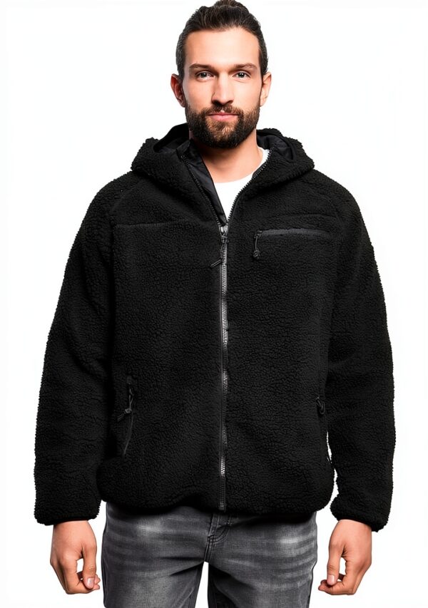 Herren-Teddy-Fleecejacke von Brandit - L, Schwarz-0