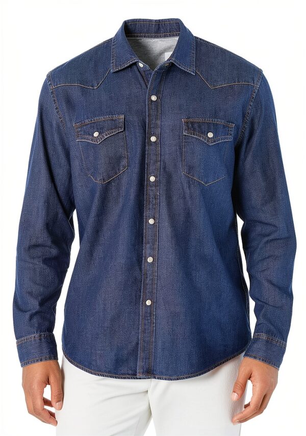 Denim Herrenhemd Amazon Essentials leichtes Shirt-0