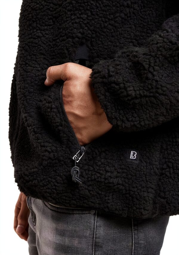 Herren-Teddy-Fleecejacke von Brandit - L, Schwarz-3