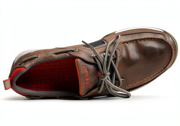 Sperry Sea Kite Sport Moc Herren Wasserschuhe Vollnarbenleder Grau-4