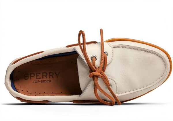 Sperry Herren Bootsschuh Weißes Leder – Handgenäht, OrthoLite Komfort-4